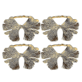 Miniatyrbillede 2 af 3: 4 stk. Servietringe Kreative Legering Fest Ginkgo Blad Knapper Dekorationer Ringe Tilbehør