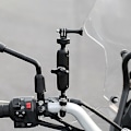 Pikkukuva 3 / 5: Moottoripyörän kameran pidike ohjaustangon taustapeilin kiinnike 1/4 metalliteline Go-pro Hero8/7/6/5/4/3+ toimintakameroille