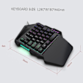 Miniatyrbild 3 av 4: H300 Trådbunden ergonomisk spelmus V100 35 tangenter Enhands speltangentbord P6 Bärbar tangentbordsmusomvandlare Combo