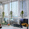 Miniatyrbillede 1 af 5: Klassisk blomsterbroderet romersk rullegardin til soveværelse balkon - 1m/39,4in højde