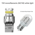 Pikkukuva 2 / 5: 2 kpl Auton T20 7440 W21w Led Canbus Peruutusvalot 7443 Led Polttimo Takajarru Signaalivalot 6000k Super