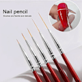 Miniatyrbillede 5 af 5: 1 stk Fransk Stripe Neglekunst Liner Pensel Sæt 3d Spidser Linjer Striber Diy Tegning Pen