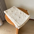 Miniatyrbillede 5 af 5: Hæklet tæppe i bomuld med krogkant - Sovetæppe, sofa-tæppe