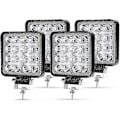 Miniatyrbillede 1 af 4: 4 x 48w LED-arbejdslys, firkantet projektør 12v 24v langtrækkende LED-forlygter Ip67 spot flood baklys til bil lastbil traktor Suv båd(4 stk)