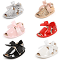 Miniatyrbilde 2 av 3: Baby jentesandaler med blomst, myke såler, sommer, nyfødt, småbarn, førstegangsvandrer, krybbesko 16 white 0-6 months infant