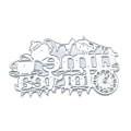 Miniatyrbillede 1 af 5: For Time For Tea Bogstaver Vimpel Metal Skæredør Stencil Diy Prægnings Templa