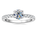 Miniatyrbillede 1 af 5: Moissanit Ring til Kvinder i S925 Sterling Sølv Xmasstyle40