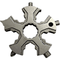 Miniatyrbillede 4 af 5: Snowflake Multi Tool - Bærbar, håndholdt kortflaskeåbner nøglering til cykling og cykel