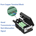 Miniatyrbilde 5 av 5: 4-pakker VGA DB15 3-raders loddefrie hann/hunn hurtigkoblinger, 3+9 D-SUB 15-pins portterminaler