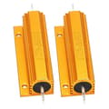2x Gullbelagt Aluminiums Effekt Resistor Motstand 100w, 4 Ohm 4r