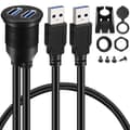 2 portar Dubbel USB 3.0 Aux Flush Mount Bilmontering Förlängningskabel För Bil Lastbil Båt Motorcykel Instrumentbräda