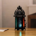Miniatyrbilde 4 av 5: Marokkansk smidd jern glass lysestake kreativ hjem lysestake lanterne dekor vind