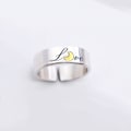 Miniatyrbillede 5 af 5: 2x Til Sol Måne Matchende Ringe Til Par Forlovelse Bryllup Ring Bånd Sæt