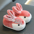 Miniatyrbilde 1 av 3: Barns kaninslippers Vinterplyschtofflor halkfria varma sandaler för barn red 22-23