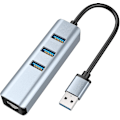 Miniatyrbild 1 av 4: Usb 3.0 till Ethernet-adapter, 3-portars Usb 3.0-hubb med Rj45 10/100/1000 Gigabit Ethernet-adapter Stödjer Windows 10,8.1,mac Os, Surface Pro,linux,chrome