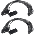 Miniatyrbillede 1 af 5: 2 stk. Strømadapterpakke Dual Psu-forlængerkabel, 24-benet 18 Awg