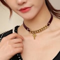 Miniatyrbild 3 av 3: Halsband Dam Mode Kreativ Personlighet Kedja Läder Krage Halsband Halsband För Kvinnor