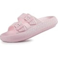 Pikkukuva 1 / 5: Sandaalit naisille ja miehille - Tyynytossut - Kaksinkertainen solki säädettävät liukumäet - Eva-sandaalit pink 39-40