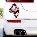 Miniatyrbillede 4 af 5: Vred Ulv Bilsticker, Ulv Bilsticker 3D Bilsticker Ulvehoved 3D Sjove PVC Sticker Bildekoration Sticker