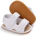 Miniatyrbillede 1 af 5: Baby drenge piger sommer sandaler blød sål lærred lukket tå småbørn spædbarn udendørs gåsko f white 6-12 months infant