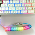 Miniatyrbild 4 av 4: Spiralformad 1,5 m typ C Rgb Usb-kabel för mekaniskt tangentbord Aviator-kontakt