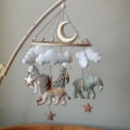 Miniatyrbilde 1 av 4: Håndlaget Woodland Forest Animals Filt Baby Mobile Trefilt Baby Crib Mobile Filt Mobil Leke