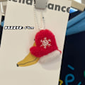 Miniatyrbild 9 av 10: Plush Jultomte, Rensa, Snögubbe Nyckelring, Väska Dekoration, Skola curly christmas sock bead chain