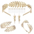 Miniatyrbillede 1 af 5: Græsk Gudinde Pandebånd, 5 stk. Græsk Gudinde Pandebånd Krone, Romersk Bladkrone, Romersk Laurel Armbånd Blad Pandebånd Hårbånd Kompatibel Kvinder