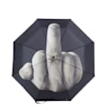 Miniatyrbillede 3 af 3: Novelty Mellefinger Design Sort Paraply Cool Fashions Impact Paraply Fold Mtcwc613