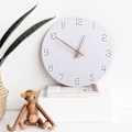 Miniatyrbild 2 av 2: Nordisk 3D träväggklocka stor modern design heminredning sovrum tyst Oclock Nixie klocka vägg K