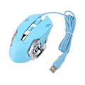 Miniatyrbilde 2 av 5: Blå USB optisk kablet spillmus med RGB-bakgrunnsbelysning, justerbar DPI opptil 3600 - Stille bærbar mus for Windows 7 8 10 XP