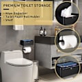 Miniatyrbillede 2 af 5: Stor toiletrulleholder med hylde, servietdispenser og opbevaring, rustfrit stål, væg