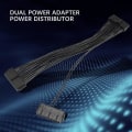 Pikkukuva 2 / 5: Virtalähteen jakaja, Dual Psu kaapeliadapteri 24-nastainen 20+4-nastainen Atx emolevyn adapterin jatkokaapeli