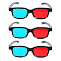 Pikkukuva 1 / 5: 1/3 kpl Universaali Musta Kehyksen Punainen Sininen Syan Anaglyfi 3D Lasit Halvat 3D Lasit