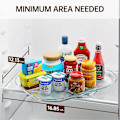 Miniatyrbild 3 av 4: Lazy Susan roterande arrangör för kylskåp, 15,67'' genomskinlig rektangulär kylskåpsarrangör förvaring, för skafferi, kök, bänkskiva