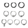 Miniatyrbild 1 av 5: 10 st/set Hypoallergena broskpiercing örhängen Tragus örhängen i rostfritt stål