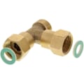 Miniatyrbillede 1 af 2: T-adapter 3/8\" X Ag X 3/8\" Ig X 3/8\" Ig 525238 til Blanco-haner, varmt vand, koldt vand og vandfilter. T-stykke 3/8\" afgreningsventil, vinkelventil
