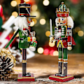 Miniatyrbilde 2 av 5: 2 Store Trefigurer Jule-Nøtteknekker Soldat Med Stativ, 30cm - Tradisjonell Juledekorasjon - Sterk & Premium Kvalitet