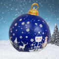 Miniatyrbild 2 av 5: Julgranspynt 2023 60cm Utomhus Juluppblåsbar Dekorerad Boll Jätte Juluppblåsbar Boll Julgransdekorationer