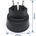 Miniatyrbilde 2 av 5: Strømskinne EU til Sveits / Liechtenstein 2-pin adapter De/fr/it/es 3-pin