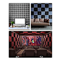 Miniatyrbild 4 av 5: 12-pack självhäftande ljudisoleringsskumplattor 2x12x12 tum pyramiddesign akustiskt skum, studio, bla