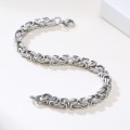 Miniatyrbillede 2 af 5: Titanium Link Armbånd, Firkant Byzantinsk Rustfrit Stål Stil