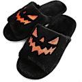 Miniatyrbild 1 av 4: Halloween Spöklika Slides/halloween Pumpa Tofflor Mjuka Plysch Mysiga Öppna Tår Kvinnor Inomhus Utomhus Fuzzy Tofflor Unisex black eur39