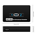 Miniatyrbild 5 av 5: HDMI-kompatibel omkopplare 8k 60hz HDMI-2.1 switchbox 2 i 1 ut bi-riktad