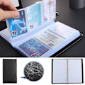 Miniatyrbillede 1 af 5: Sort læder 120 visitkort holder bog pung cover etui mappe