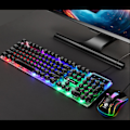 Miniatyrbild 4 av 5: Punk Retro Keycaps Tangentbord Mus Combo - Färgglad Bakgrundsbelyst USB Trådbunden Speluppsättning för PC & Laptop (Svart)