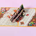 Miniatyrbild 5 av 5: God Jul 3D Pop-up Gratulationskort för Jul Nyårskort Vintersemestervykort Gåvor med Kuvert