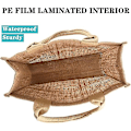 Miniatyrbillede 3 af 5: 2 Pak Burlap Tote Tasker med Burlap Håndtag - Genanvendelige Indkøbstasker til Svømning, Fiskeri og Indkøb