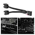 Miniatyrbillede 3 af 5: 2 stk. Computer Motherboard USB 2.0 9-polet til dobbelt 9-polet forlængerkabel Y-splitter Audio HD forlængerkabel Sort