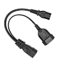 Pikkukuva 5 / 5: IEC320 C14 - IEC320 C13 ja EU4.0 naaras Y-haaroitusvirtajohto, 12,6 tuuman pituus, 10A 250V EU-pistokkeella